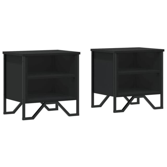 Berkfield Home Bedside Cabinet Black 2 pcs 40x30x40 cm Engineered Wood - Size: 40 x 30 x 40 cm - image 1