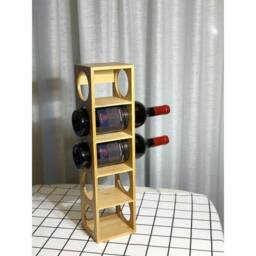 NESTLUNE Bamboo Wooden Freestanding Wine Rack Bottle Holder in Brown - Size: 100 cm x 80 cm - thumbnail 5