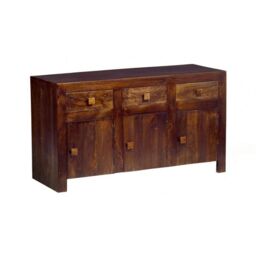 Indian Hub Toko Dark Mango Large Sideboard - Solid Mango Wood - L45xW135xH75 cm in Brown - thumbnail 1