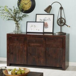 Indian Hub Toko Dark Mango Large Sideboard - Solid Mango Wood - L45xW135xH75 cm in Brown - thumbnail 5