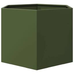 Berkfield Home Durable Garden Planter Olive Green Hexagon 69x60x45 cm Steel - Size: 69 x 60 x 45 cm - thumbnail 5