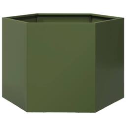 Berkfield Home Durable Garden Planter Olive Green Hexagon 69x60x45 cm Steel - Size: 69 x 60 x 45 cm - thumbnail 6