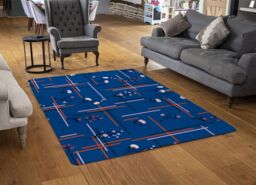 Benjamin Tate Design Flowers With Check Grid For Fashion Designer Rug in Natural - Size: Large - thumbnail 2