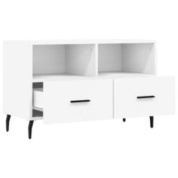 Berkfield Home TV Cabinet White 80x36x50 cm Engineered Wood - Size: 80 x 36 x 50 cm - thumbnail 6
