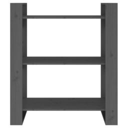 Berkfield Home Book Cabinet/Room Divider Grey 80x35x91 cm Solid Wood Pine - Size: 80 x 35 x 91 cm - thumbnail 5
