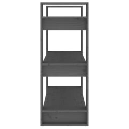 Berkfield Home Book Cabinet/Room Divider Grey 80x35x91 cm Solid Wood Pine - Size: 80 x 35 x 91 cm - thumbnail 6