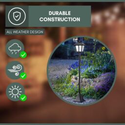 Marco Paul 1.3m Black Steel Solar Powered Victorian Style Lamp Post - thumbnail 6
