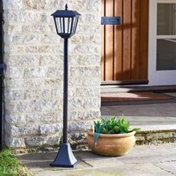 Marco Paul 1.3m Black Steel Solar Powered Victorian Style Lamp Post - thumbnail 1