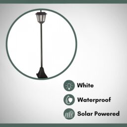Marco Paul 1.3m Black Steel Solar Powered Victorian Style Lamp Post - thumbnail 5