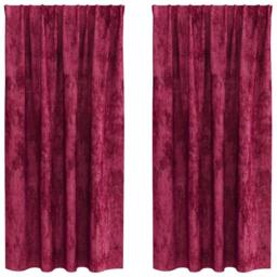 Berkfield Home Velvet Curtains 2 pcs with Eyelets Wine Red 175x140 cm - thumbnail 3