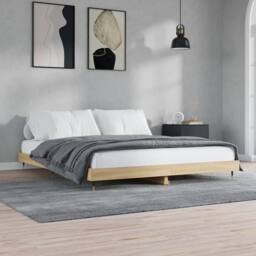 Berkfield Home Bed Frame Sonoma Oak 120x200 cm Engineered Wood in Brown - Size: Small Double - thumbnail 3