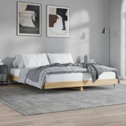 Berkfield Home Bed Frame Sonoma Oak 120x200 cm Engineered Wood in Brown - Size: Small Double - thumbnail 2