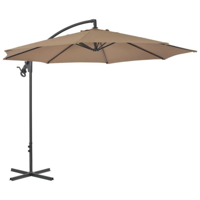 Berkfield Home Cantilever Umbrella with Steel Pole 300 cm Taupe in Beige - image 1