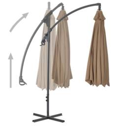 Berkfield Home Cantilever Umbrella with Steel Pole 300 cm Taupe in Beige - thumbnail 3