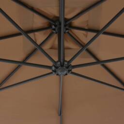 Berkfield Home Cantilever Umbrella with Steel Pole 300 cm Taupe in Beige - thumbnail 5