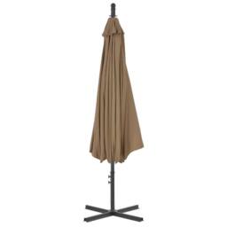 Berkfield Home Cantilever Umbrella with Steel Pole 300 cm Taupe in Beige - thumbnail 4