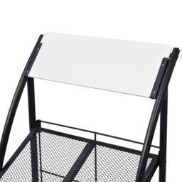 Berkfield Home Magazine Rack 47x40x134 cm Black & White A4 - Size: 47 x 40 x 134 cm - thumbnail 4
