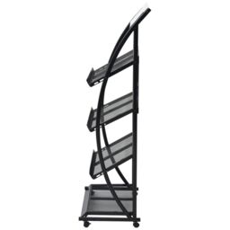 Berkfield Home Magazine Rack 47x40x134 cm Black & White A4 - Size: 47 x 40 x 134 cm - thumbnail 2