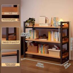 KORVIXA Beige 3 Tier Console Rack Sofa Side Storage rack - Size: 100 cm x 100 cm - thumbnail 2