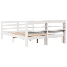 Berkfield Home Bed Frame with Headboard without Mattress White 135x190 cm Double - thumbnail 6