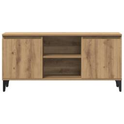 Berkfield Home TV Cabinet Artisan Oak 102x35x50 cm Engineered Wood in Brown - Size: 102 x 35 x 50 cm - thumbnail 4