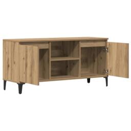 Berkfield Home TV Cabinet Artisan Oak 102x35x50 cm Engineered Wood in Brown - Size: 102 x 35 x 50 cm - thumbnail 7
