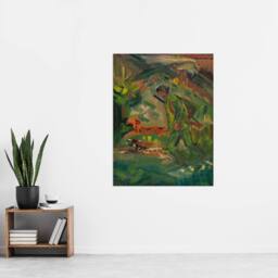 "Artery8 Walking Hunter Huntsman With Dogs Kubincan Wall Art Poster Print in Green - Size: W12"" x H16""" - thumbnail 4
