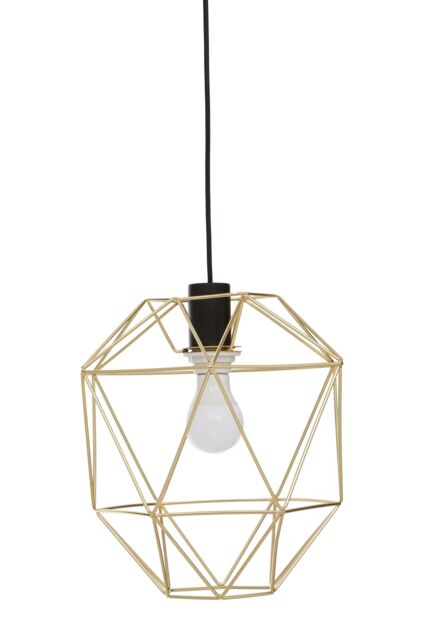 Orsina Polished Chrome Pendant Light, Triangle Cage Frame Hanging Ceiling Light For Kitchen, Ceiling Mounted Lamp in Gold - image 1