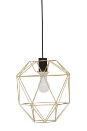 Orsina Polished Chrome Pendant Light, Triangle Cage Frame Hanging Ceiling Light For Kitchen, Ceiling Mounted Lamp in Gold - thumbnail 1