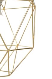 Orsina Polished Chrome Pendant Light, Triangle Cage Frame Hanging Ceiling Light For Kitchen, Ceiling Mounted Lamp in Gold - thumbnail 3