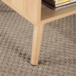 FORGEVIO Coffee Table Rattan Front Drawer Open Shelf Solid Wooden Legs Home in Brown - thumbnail 5