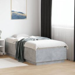 Berkfield Home Bed Frame without Mattress Concrete Grey 90x190 cm Single - thumbnail 1