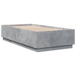 Berkfield Home Bed Frame without Mattress Concrete Grey 90x190 cm Single - thumbnail 6