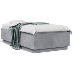 Berkfield Home Bed Frame without Mattress Concrete Grey 90x190 cm Single - thumbnail 2