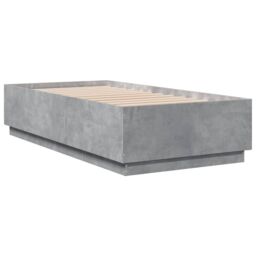 Berkfield Home Bed Frame without Mattress Concrete Grey 90x190 cm Single - thumbnail 3
