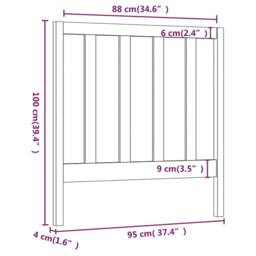 Berkfield Home Bed Headboard Honey Brown 95x4x100 cm Solid Wood Pine - Size: 95 x 4 x 100 cm - thumbnail 6