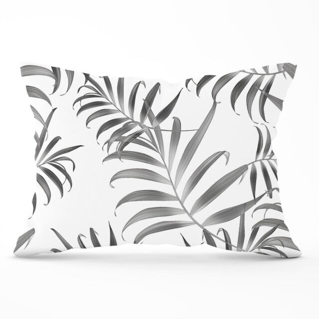 Warren Reed - Designer Hawaiian Style Palm Leaves Cushions in Grey - Size: 45 cm x 45 cm - image 1