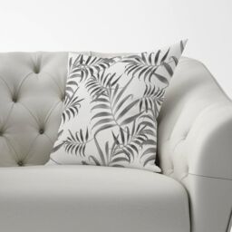 Warren Reed - Designer Hawaiian Style Palm Leaves Cushions in Grey - Size: 45 cm x 45 cm - thumbnail 2