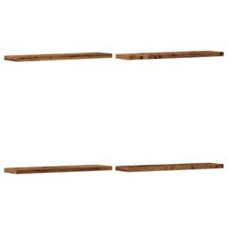 Berkfield Home Wall Shelves 4 pcs Old Wood 40x10x1.5 cm Engineered Wood in Brown - thumbnail 3