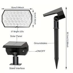 Kelvenix 8X RGB LED Solar Spot Light, Outdoor Garden Stake Pathway Lamp - thumbnail 2