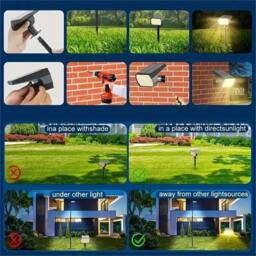 Kelvenix 8X RGB LED Solar Spot Light, Outdoor Garden Stake Pathway Lamp - thumbnail 5