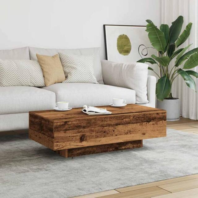 Berkfield Home Decorative Coffee Table Old Wood 100x49.5x31 cm Engineered Wood in Brown - image 1