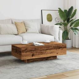 Berkfield Home Decorative Coffee Table Old Wood 100x49.5x31 cm Engineered Wood in Brown - thumbnail 1