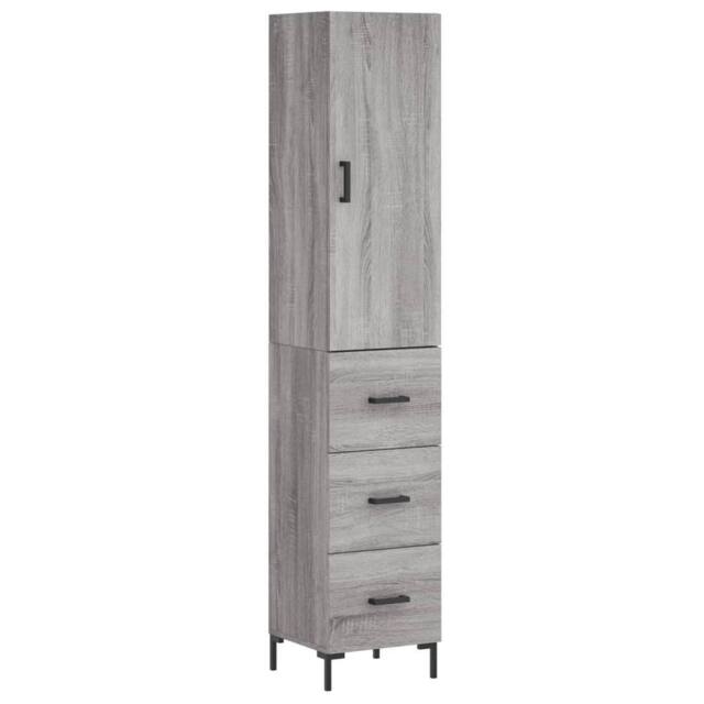 Berkfield Home Highboard Grey Sonoma 34.5x34x180 cm Engineered Wood - image 1