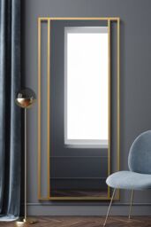 "MirrorOutlet Gold Modern Wall & Leaner Mirror 71"" X 31"" (180 x 80CM) - Size: 1 Pack" - thumbnail 1