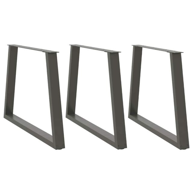 Berkfield Home Dining Table Legs V-Shape 3 pcs Anthracite 90x(72-73.3) cm Steel in Black - image 1