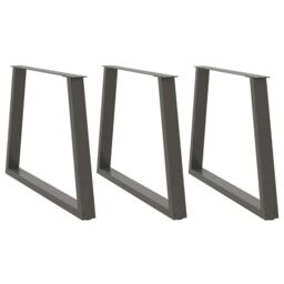Berkfield Home Dining Table Legs V-Shape 3 pcs Anthracite 90x(72-73.3) cm Steel in Black - thumbnail 1