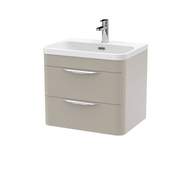 Balterley Aldershawe 2, Thin Edge Ceramic Basin, 600mm, Pebble Grey, Wall Hung in Grey - image 1