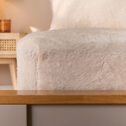 OHS Teddy Fleece Thermal Fitted Bed Sheet in Cream - Size: Double Fitted - thumbnail 2