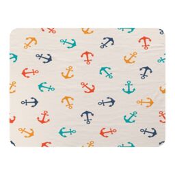Benjamin Tate Design Multi Coloured Anchors Blanket in Natural - Size: 120 cm x 150 cm - thumbnail 1